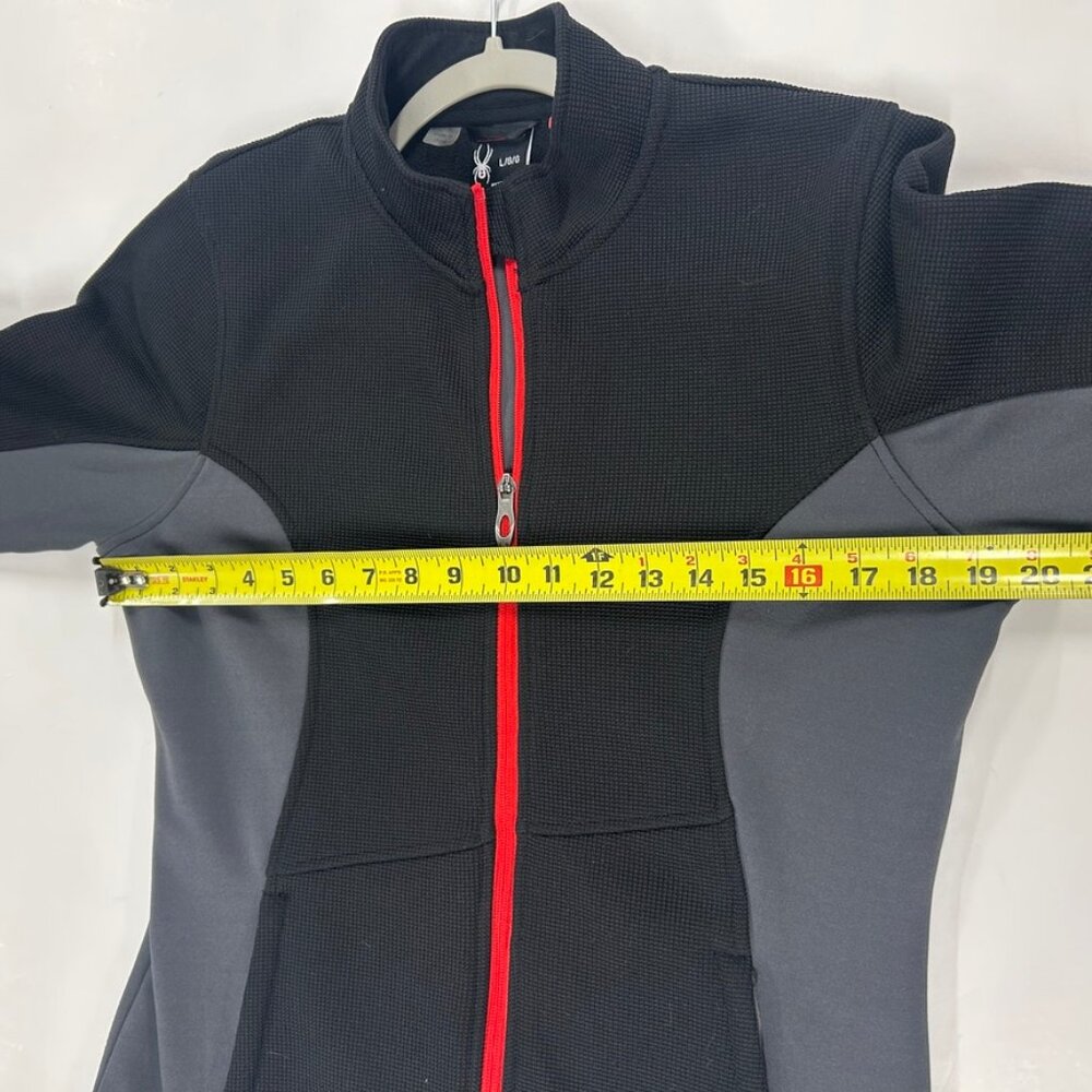 0403 Spyder Women’s Constant Full-Zip Fleece Jacket-Black/Gray/Red Softshell - Picture 7 of 12